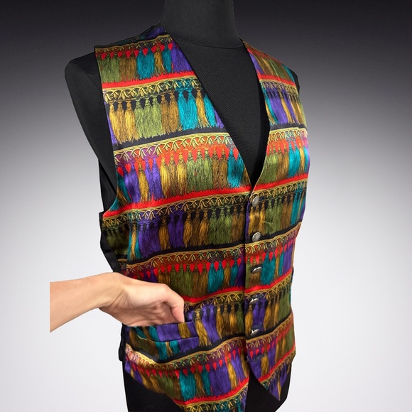 Favourbrook London Vintage Mens Bespoke Custom Silk Tuxedo Vest Size 40 - Picture 2 of 9